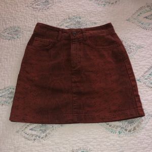 Red snakeskin skirt